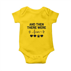And Then There Were Four Baby Onesie Pregnancy Baby Announcement With Dog TS10 Daisy Print Your Wear