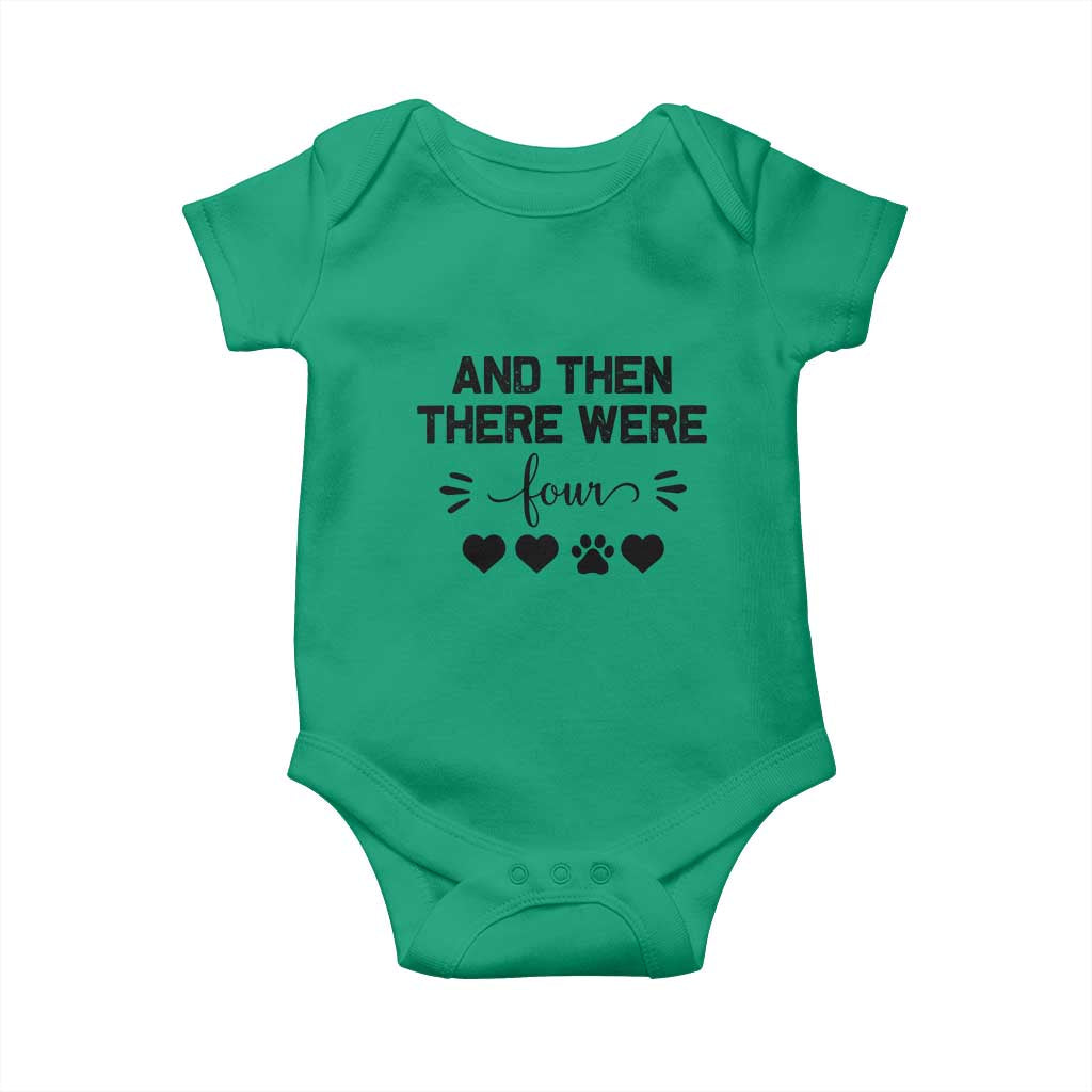 And Then There Were Four Baby Onesie Pregnancy Baby Announcement With Dog TS10 Irish Green Print Your Wear