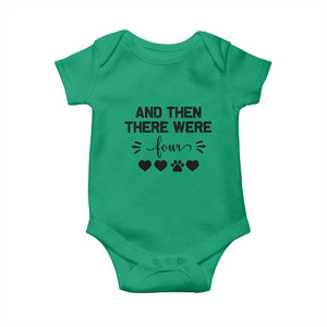 And Then There Were Four Baby Onesie Pregnancy Baby Announcement With Dog TS10 Irish Green Print Your Wear