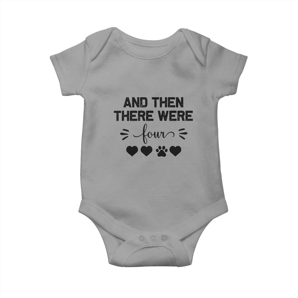 And Then There Were Four Baby Onesie Pregnancy Baby Announcement With Dog TS10 Sport Gray Print Your Wear
