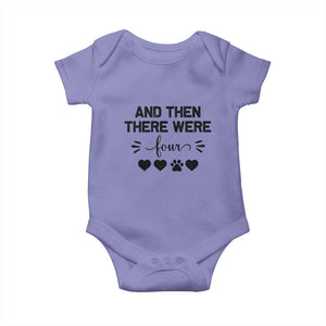 And Then There Were Four Baby Onesie Pregnancy Baby Announcement With Dog TS10 Violet Print Your Wear