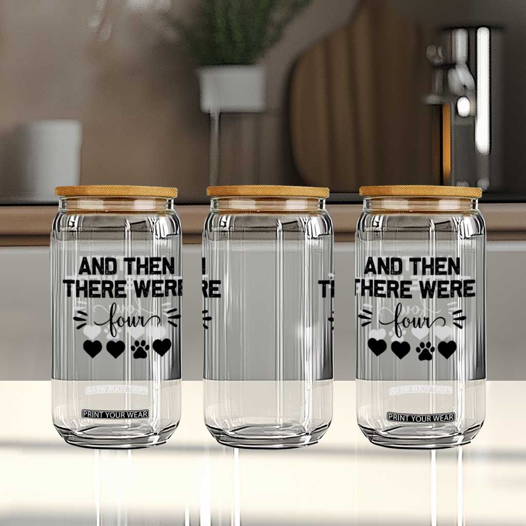 And Then There Were Four Glass Can Pregnancy Baby Announcement With Dog TS10 Print Your Wear