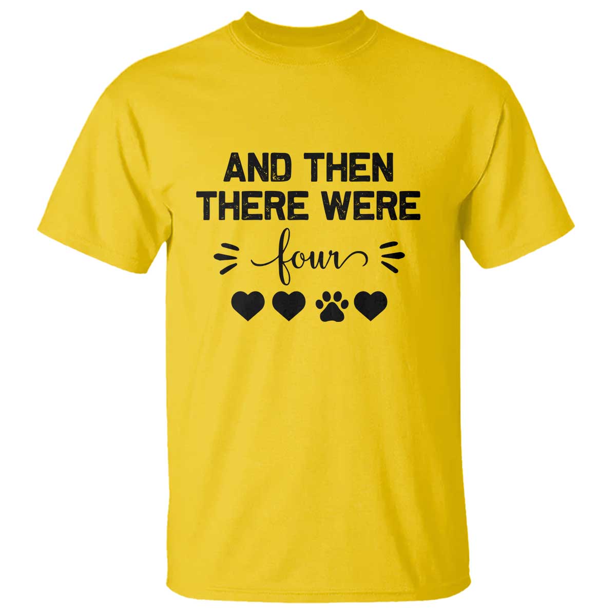 And Then There Were Four T Shirt Pregnancy Baby Announcement With Dog TS10 Daisy Print Your Wear