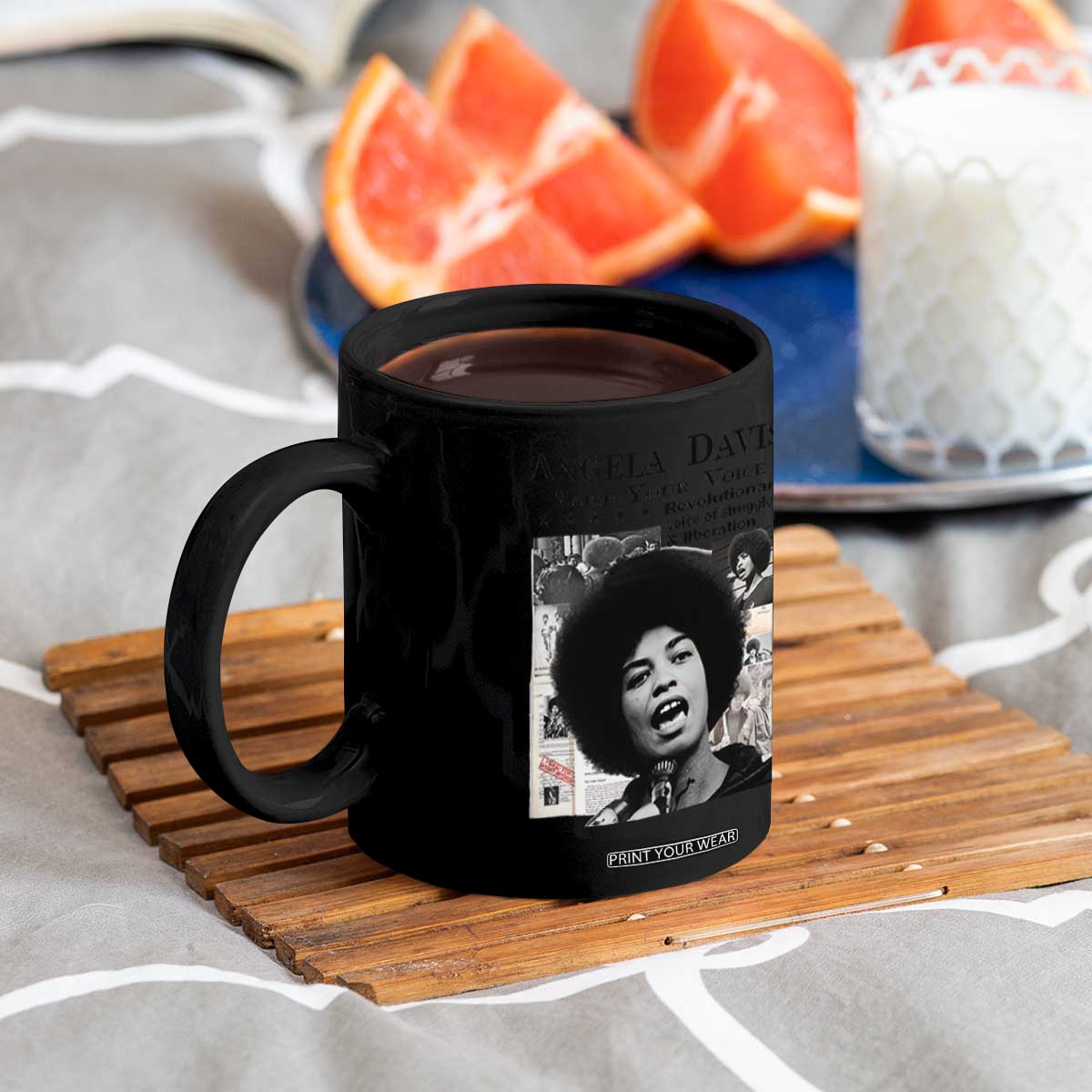 Angela Davis Coffee Mug Raise Your Voice Revolutionary Power Liberation TS02 Print Your Wear