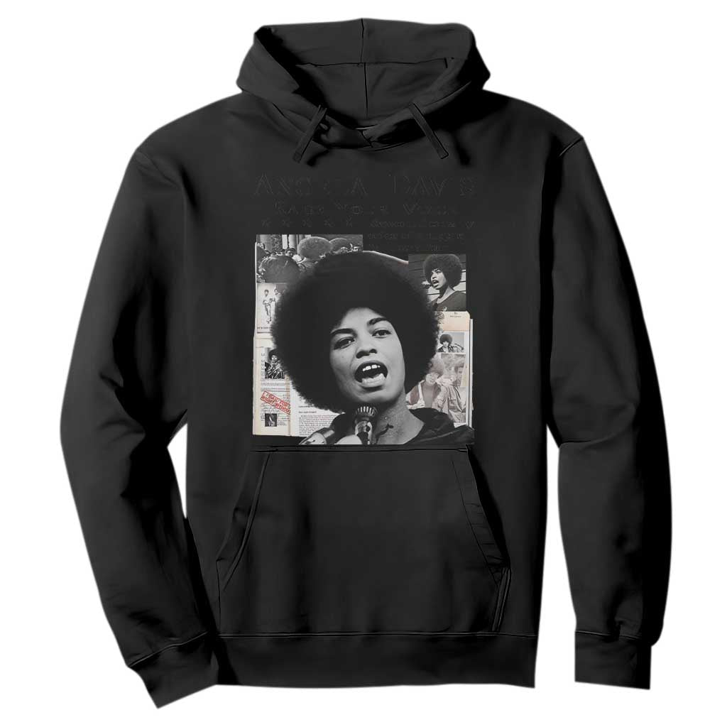 Angela Davis Hoodie Raise Your Voice Revolutionary Power Liberation TS02 Black Print Your Wear