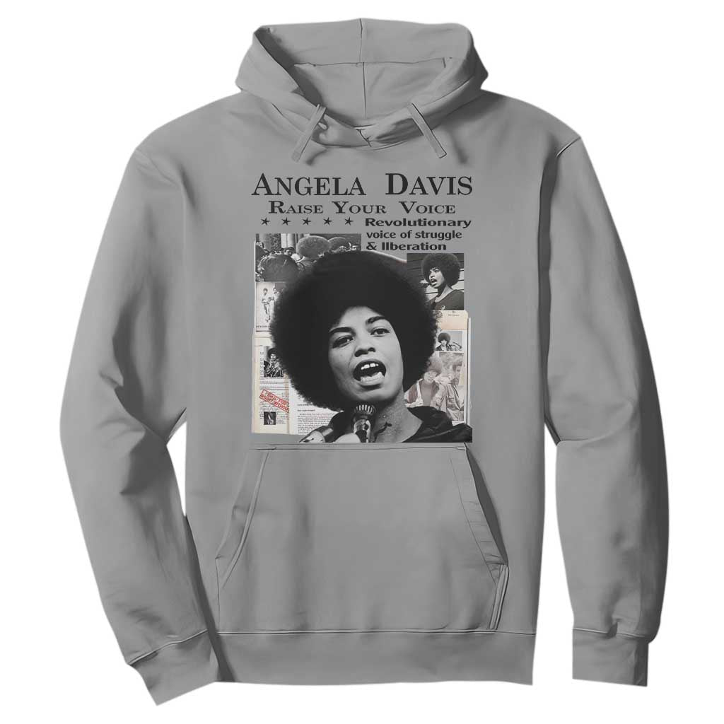 Angela Davis Hoodie Raise Your Voice Revolutionary Power Liberation TS02 Sport Gray Print Your Wear