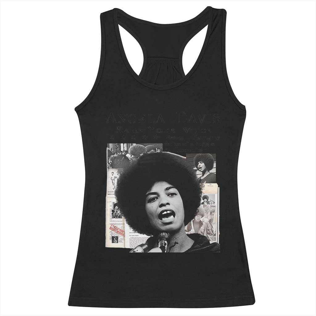 Angela Davis Racerback Tank Top Raise Your Voice Revolutionary Power Liberation TS02 Black Print Your Wear