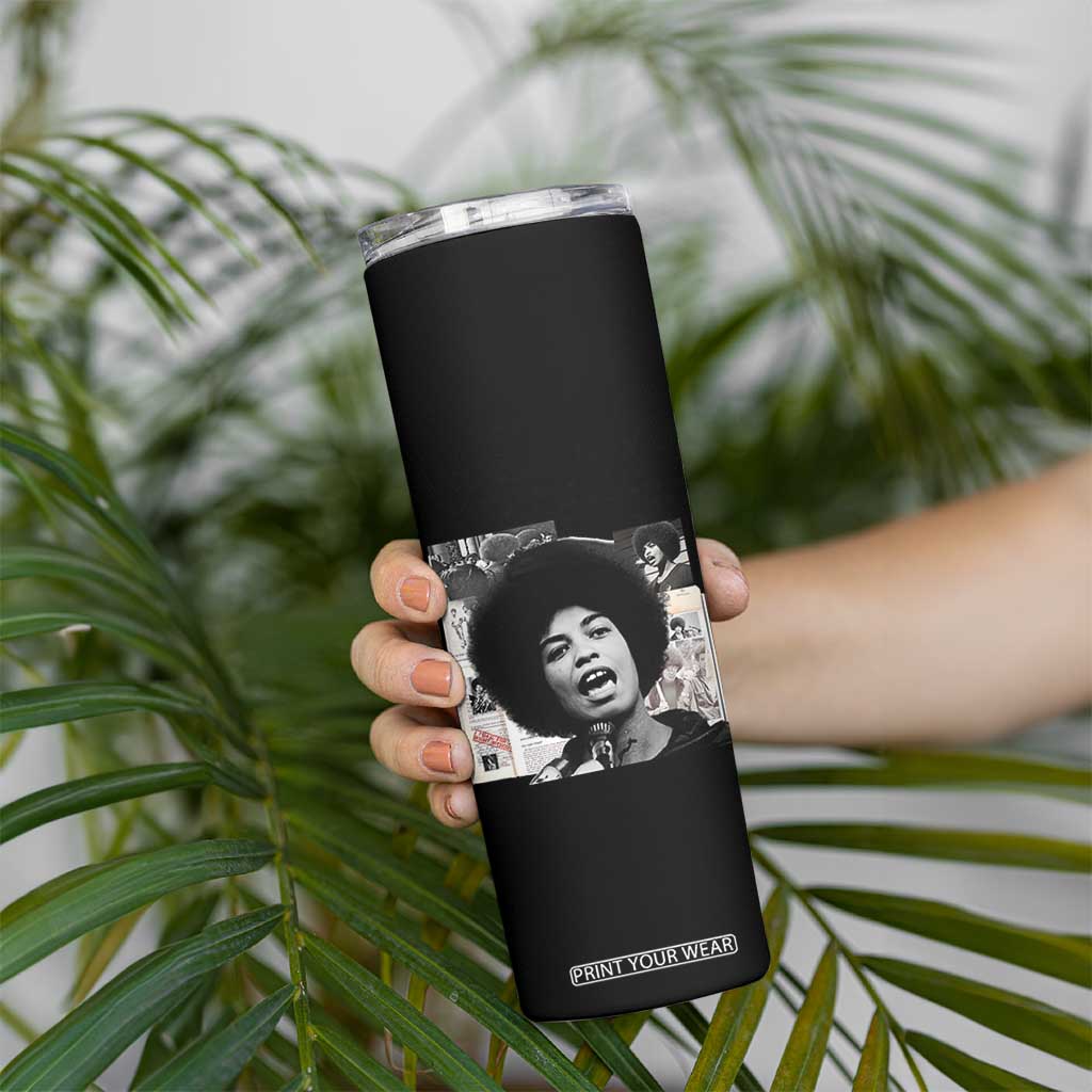 Angela Davis Skinny Tumbler Raise Your Voice Revolutionary Power Liberation TS02 Print Your Wear