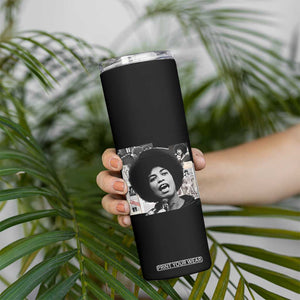 Angela Davis Skinny Tumbler Raise Your Voice Revolutionary Power Liberation TS02 Print Your Wear
