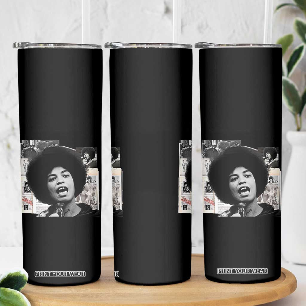 Angela Davis Skinny Tumbler Raise Your Voice Revolutionary Power Liberation TS02 Print Your Wear