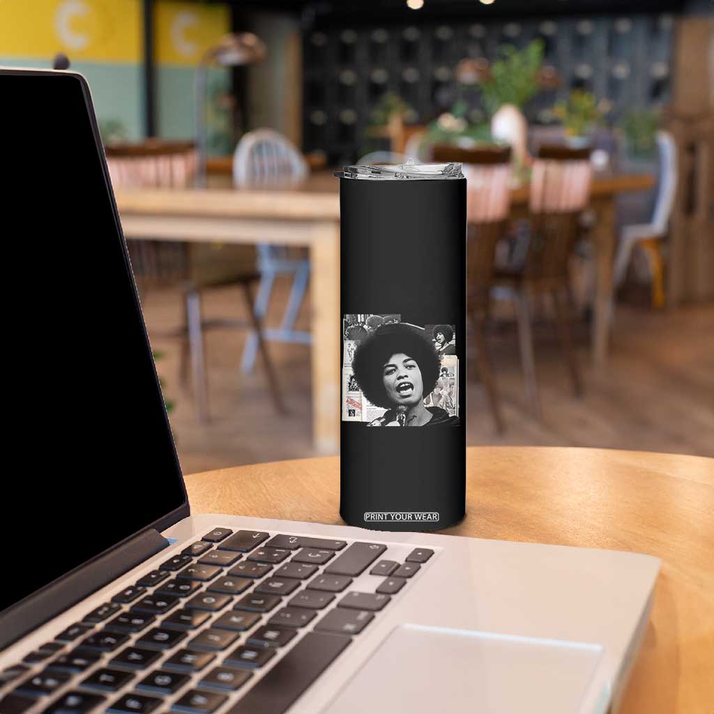 Angela Davis Skinny Tumbler Raise Your Voice Revolutionary Power Liberation TS02 Print Your Wear