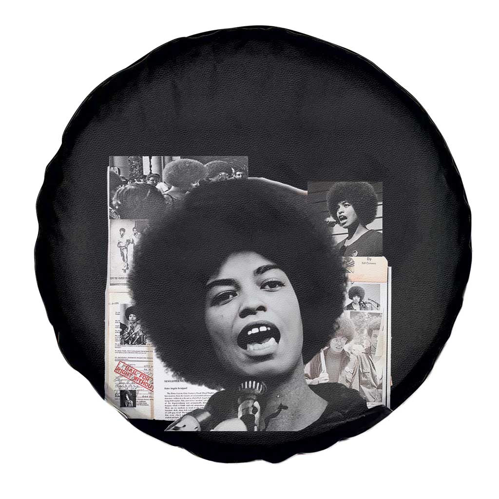 Angela Davis Spare Tire Cover Raise Your Voice Revolutionary Power Liberation TS02 Print Your Wear