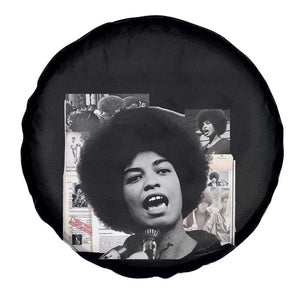 Angela Davis Spare Tire Cover Raise Your Voice Revolutionary Power Liberation TS02 Print Your Wear