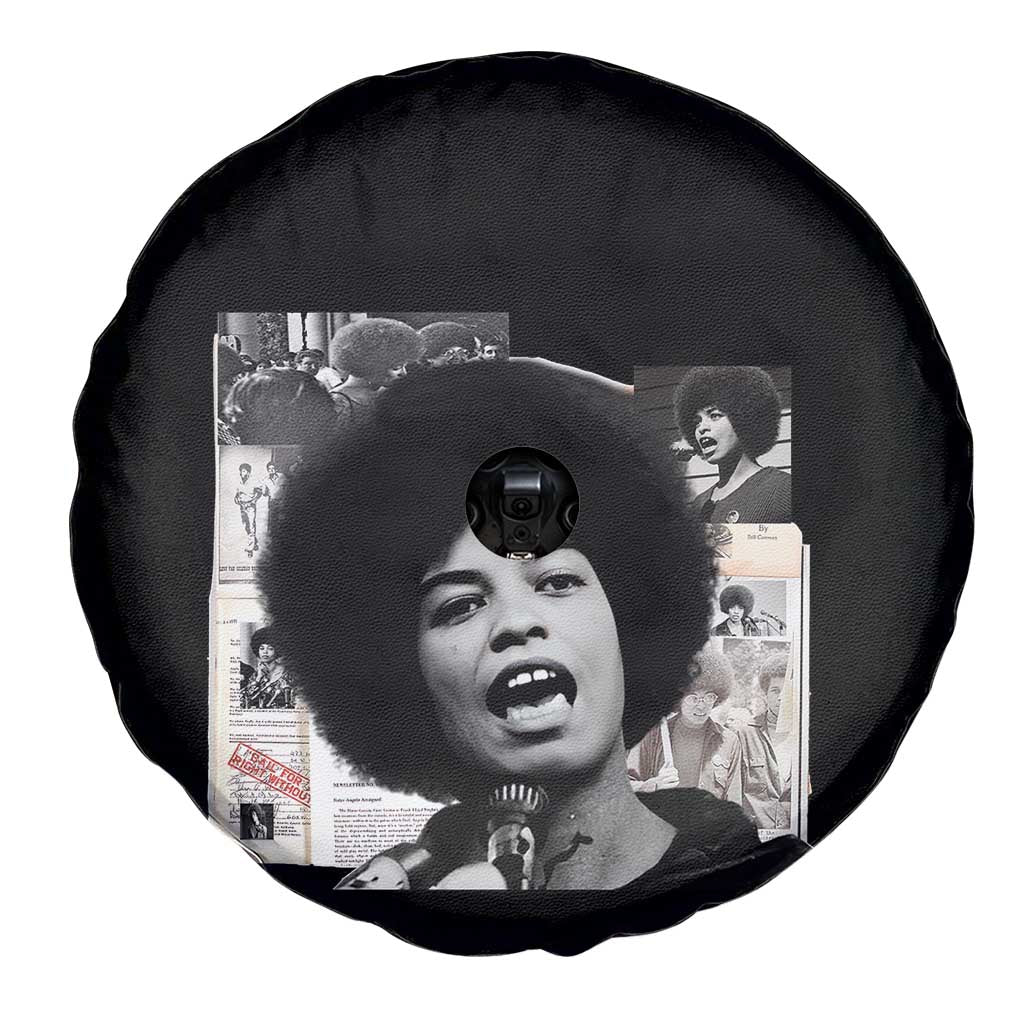 Angela Davis Spare Tire Cover Raise Your Voice Revolutionary Power Liberation TS02 Print Your Wear