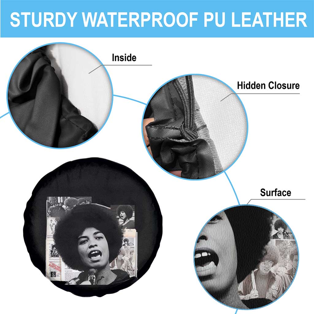 Angela Davis Spare Tire Cover Raise Your Voice Revolutionary Power Liberation TS02 Print Your Wear