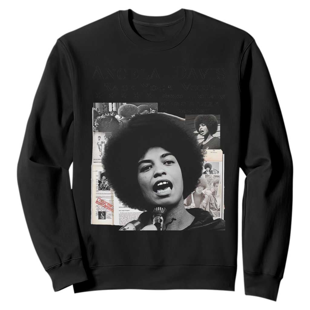 Angela Davis Sweatshirt Raise Your Voice Revolutionary Power Liberation TS02 Black Print Your Wear