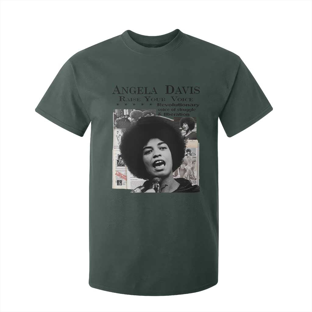 Angela Davis T Shirt For Kid Raise Your Voice Revolutionary Power Liberation TS02 Dark Forest Green Print Your Wear