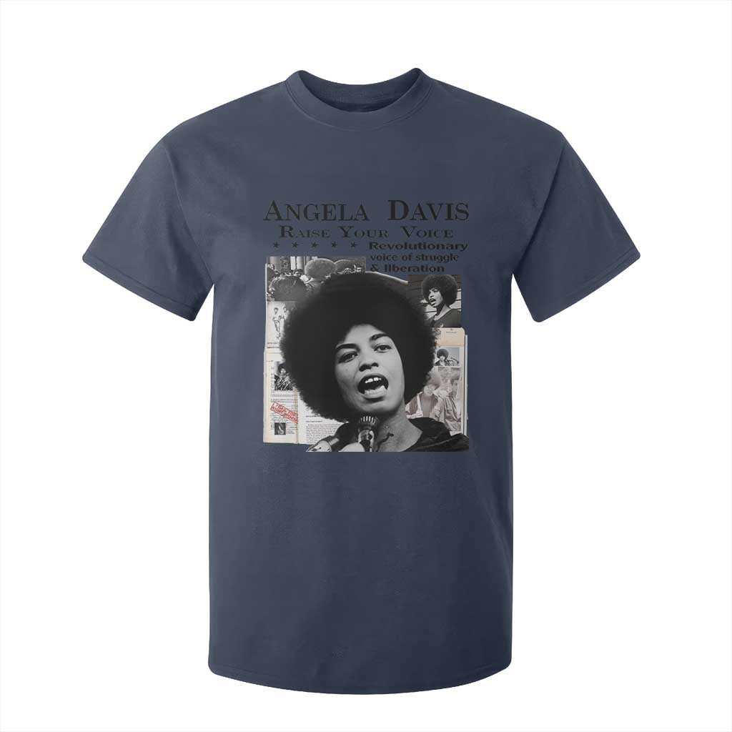 Angela Davis T Shirt For Kid Raise Your Voice Revolutionary Power Liberation TS02 Navy Print Your Wear