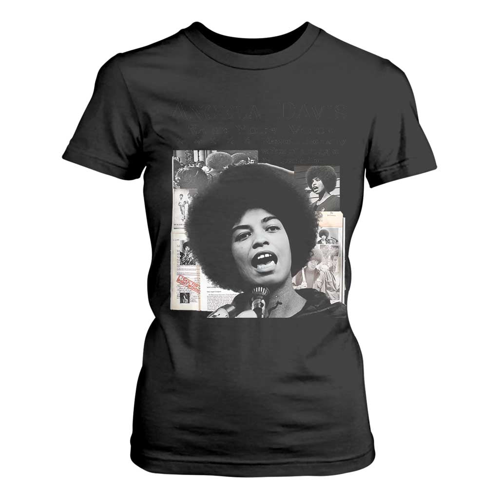 Angela Davis T Shirt For Women Raise Your Voice Revolutionary Power Liberation TS02 Black Print Your Wear