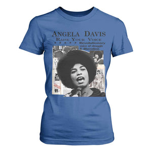 Angela Davis T Shirt For Women Raise Your Voice Revolutionary Power Liberation TS02 Royal Blue Print Your Wear