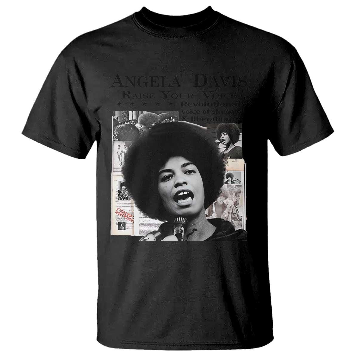 Angela Davis T Shirt Raise Your Voice Revolutionary Power Liberation TS02 Black Print Your Wear
