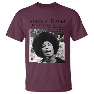 Angela Davis T Shirt Raise Your Voice Revolutionary Power Liberation TS02 Maroon Print Your Wear