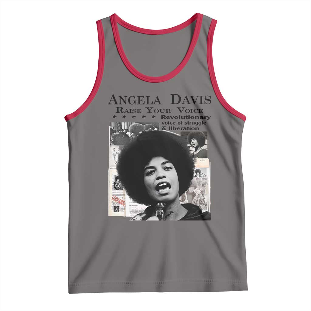 Angela Davis Tank Top Raise Your Voice Revolutionary Power Liberation TS02 Deep Heather Red Print Your Wear