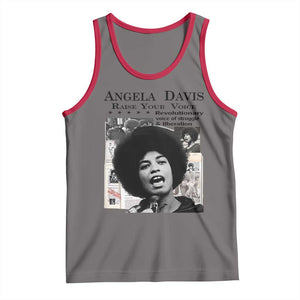 Angela Davis Tank Top Raise Your Voice Revolutionary Power Liberation TS02 Deep Heather Red Print Your Wear