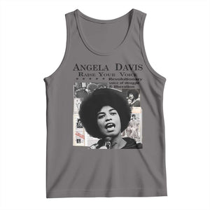 Angela Davis Tank Top Raise Your Voice Revolutionary Power Liberation TS02 Deep Heather Print Your Wear