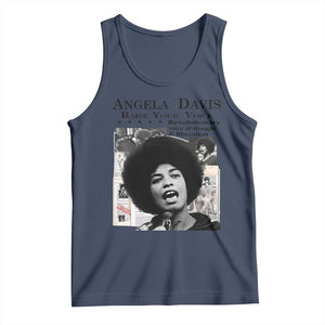 Angela Davis Tank Top Raise Your Voice Revolutionary Power Liberation TS02 Navy Print Your Wear