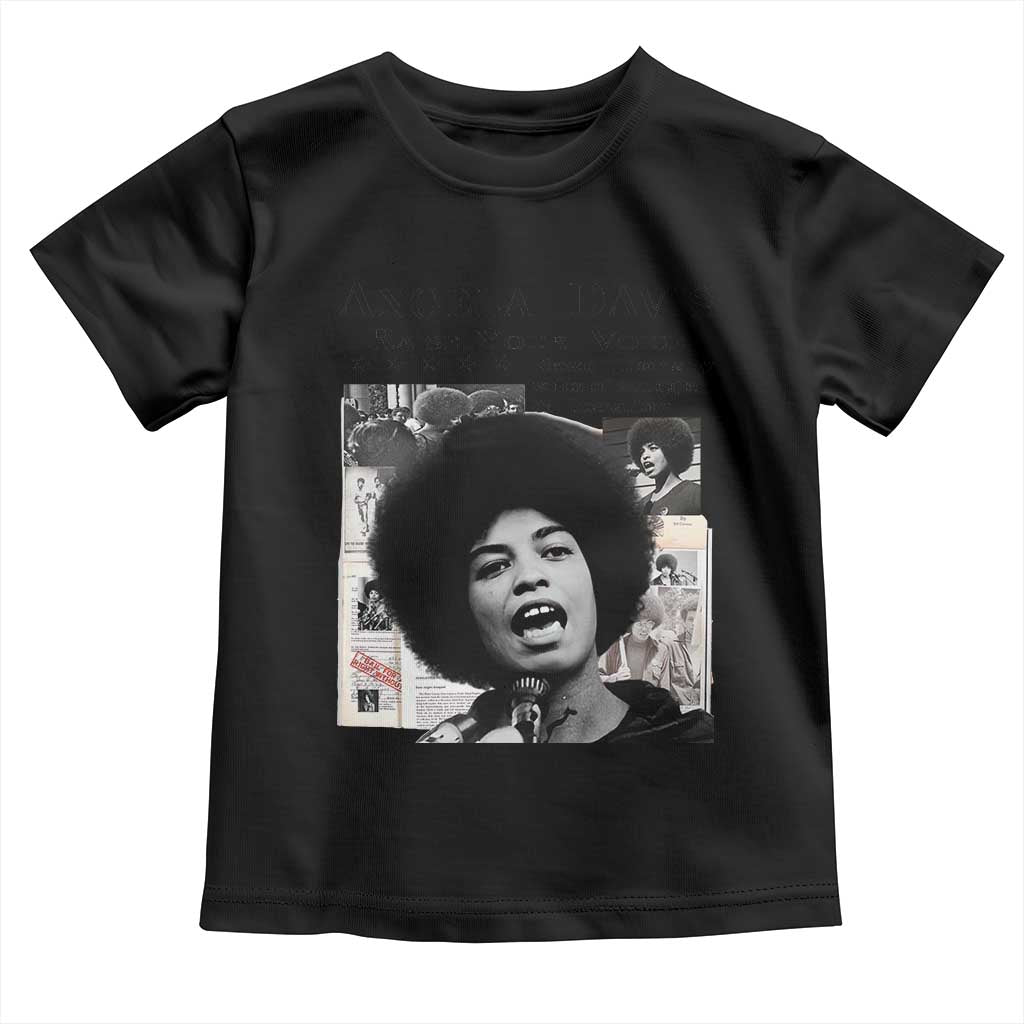 Angela Davis Toddler T Shirt Raise Your Voice Revolutionary Power Liberation TS02 Black Print Your Wear