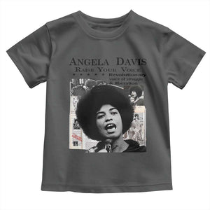 Angela Davis Toddler T Shirt Raise Your Voice Revolutionary Power Liberation TS02 Dark Heather Print Your Wear