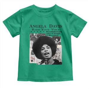 Angela Davis Toddler T Shirt Raise Your Voice Revolutionary Power Liberation TS02 Irish Green Print Your Wear