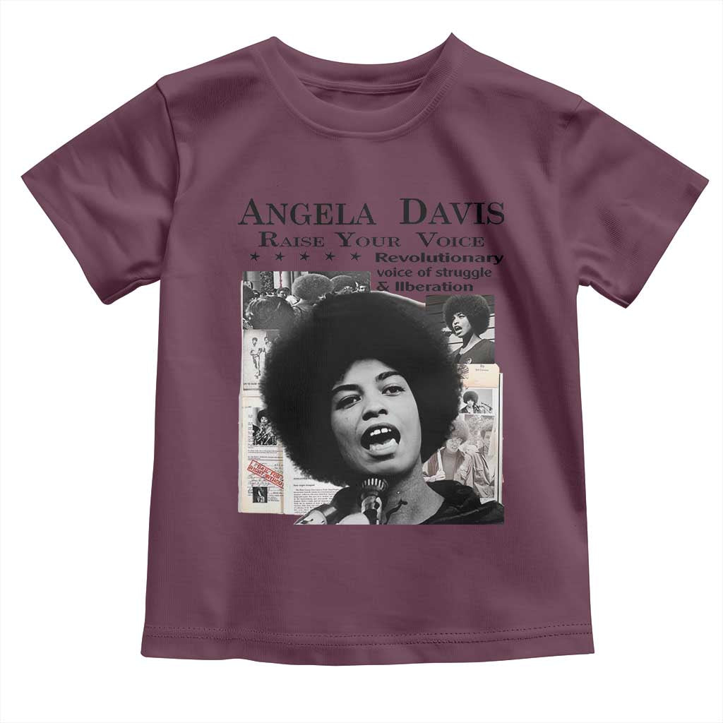 Angela Davis Toddler T Shirt Raise Your Voice Revolutionary Power Liberation TS02 Maroon Print Your Wear