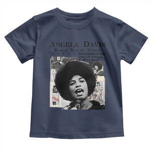 Angela Davis Toddler T Shirt Raise Your Voice Revolutionary Power Liberation TS02 Navy Print Your Wear