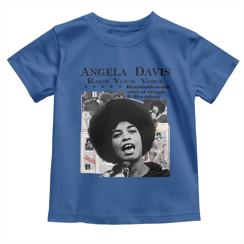 Angela Davis Toddler T Shirt Raise Your Voice Revolutionary Power Liberation TS02 Royal Blue Print Your Wear