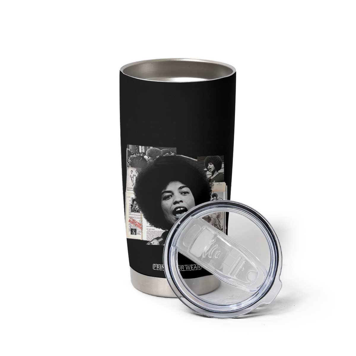 Angela Davis Tumbler Cup Raise Your Voice Revolutionary Power Liberation TS02 Print Your Wear