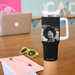 Angela Davis Tumbler With Handle Raise Your Voice Revolutionary Power Liberation TS02 Print Your Wear