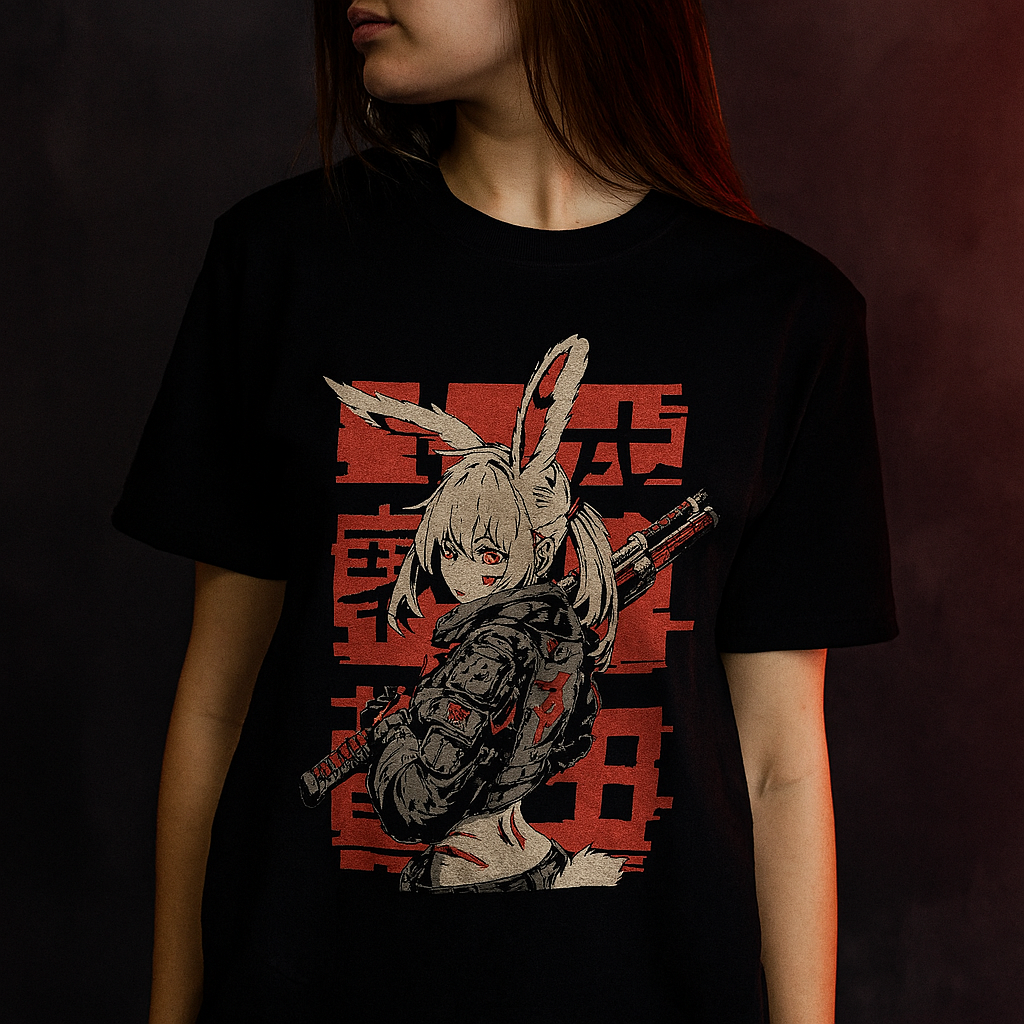 Anime Manga Cyberpunk T Shirt Techwear Harajuku Style Bunny Girl TS02 Print Your Wear