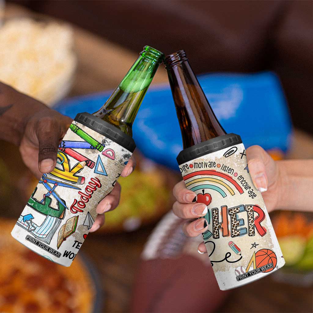 Aries Zodiac 4 in 1 Can Cooler Tumbler Astrology Horoscope Birthday Gift For Aries Women Men TB02 Print Your Wear