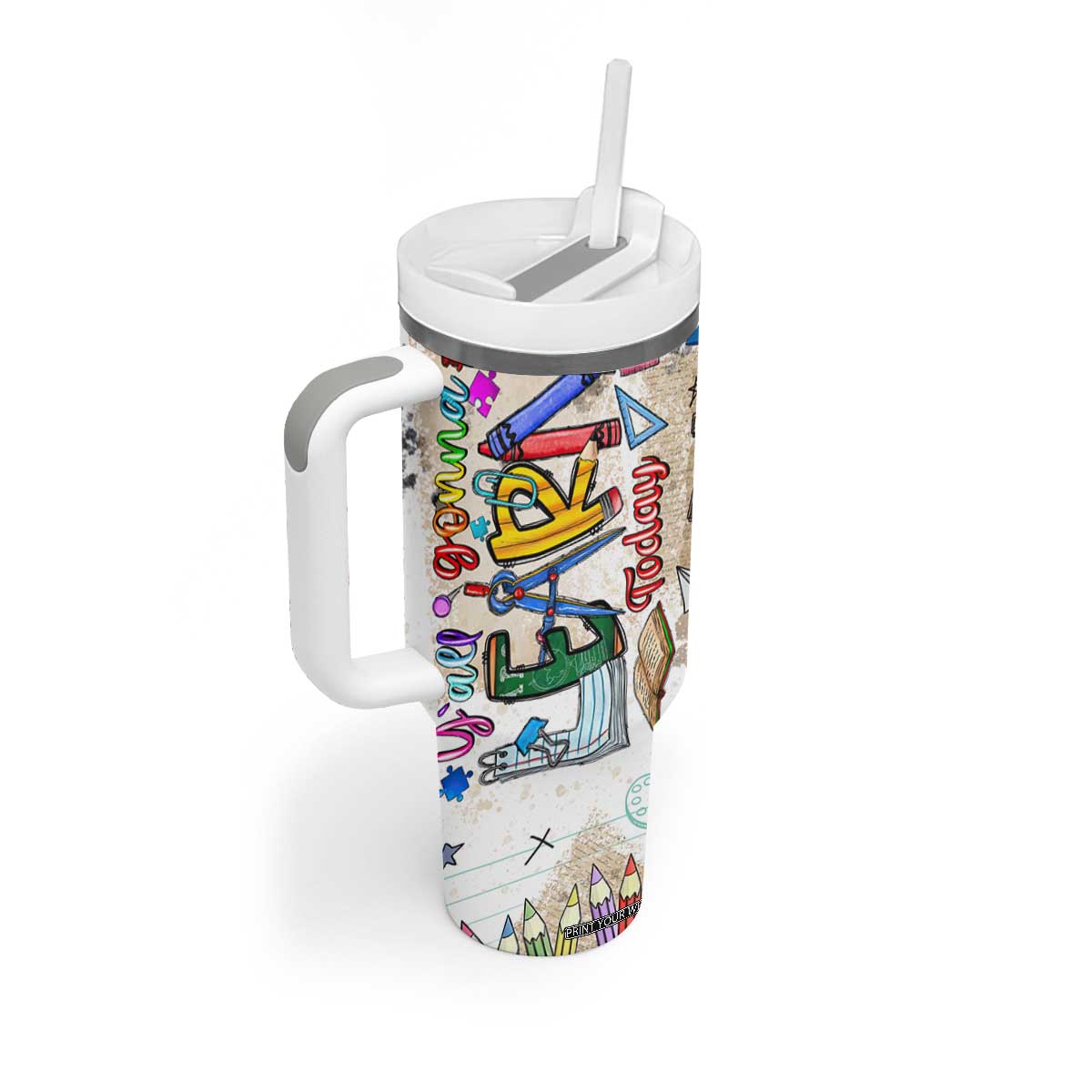 Aries Zodiac Tumbler With Handle Astrology Horoscope Birthday Gift For Aries Women Men TB02 Print Your Wear