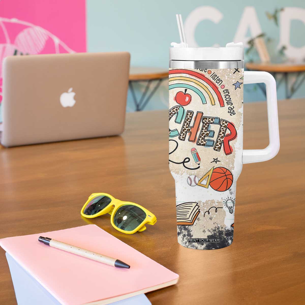 Aries Zodiac Tumbler With Handle Astrology Horoscope Birthday Gift For Aries Women Men TB02 Print Your Wear