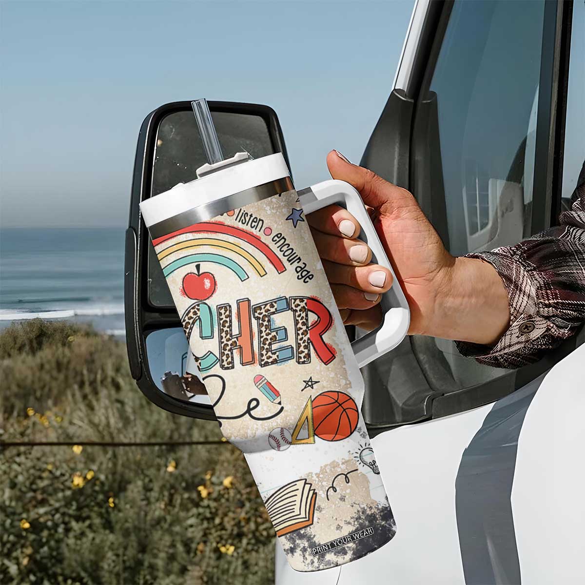 Aries Zodiac Tumbler With Handle Astrology Horoscope Birthday Gift For Aries Women Men TB02 Print Your Wear