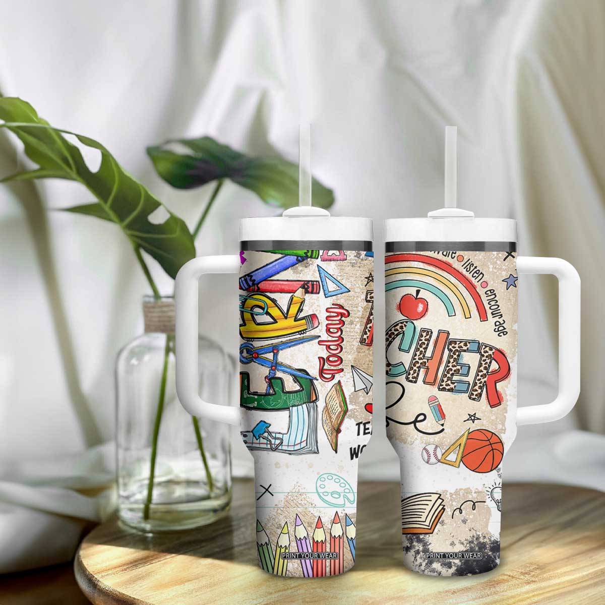 Aries Zodiac Tumbler With Handle Astrology Horoscope Birthday Gift For Aries Women Men TB02 Print Your Wear
