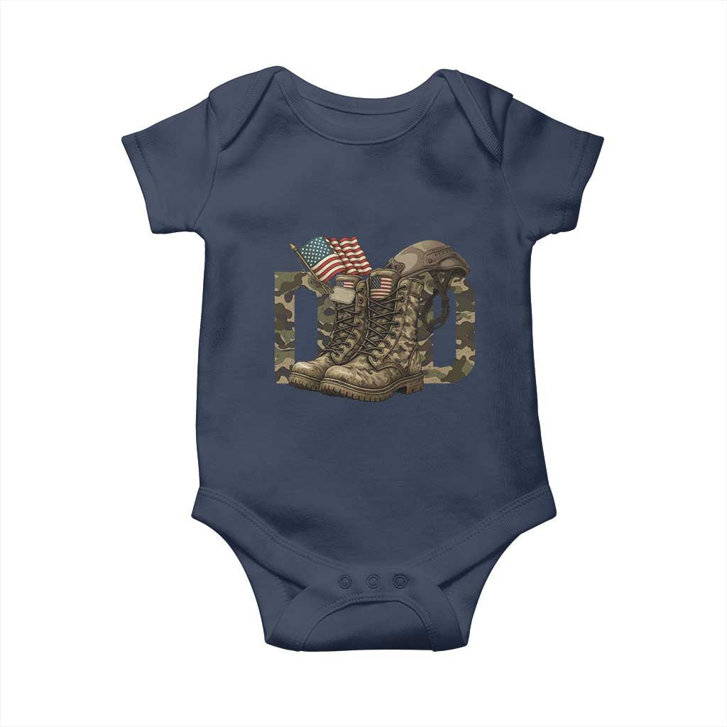 Army Military Dad Combat Boots American Flag Baby Onesie TS11 Navy Print Your Wear