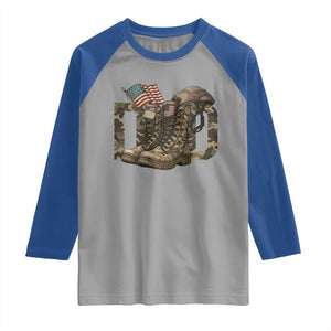 Army Military Dad Combat Boots American Flag Raglan Shirt TS11 Sport Gray Royal Print Your Wear