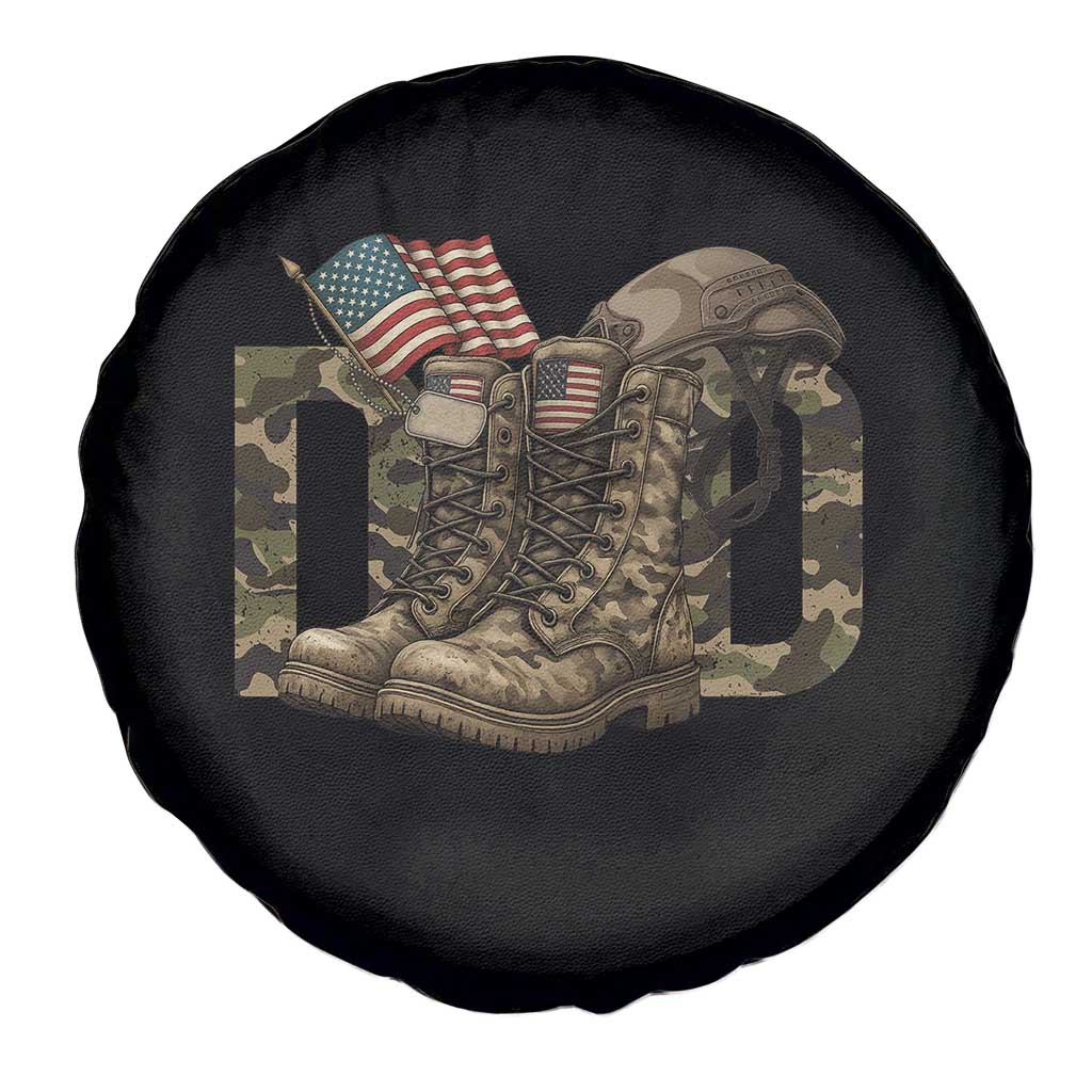 Army Military Dad Combat Boots American Flag Spare Tire Cover TS11 Print Your Wear