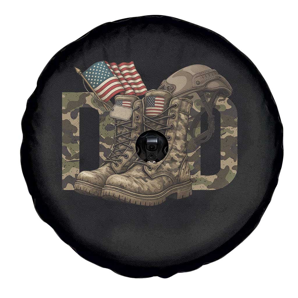 Army Military Dad Combat Boots American Flag Spare Tire Cover TS11 Print Your Wear