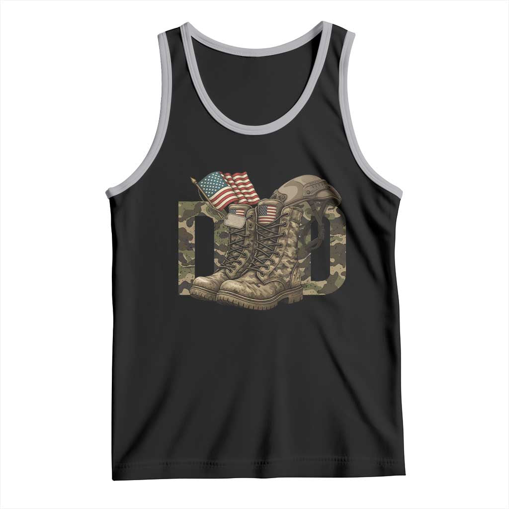 Army Military Dad Combat Boots American Flag Tank Top TS11 Black Athletic Heather Print Your Wear