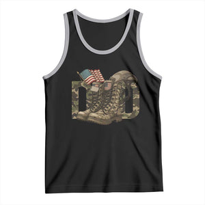 Army Military Dad Combat Boots American Flag Tank Top TS11 Black Athletic Heather Print Your Wear